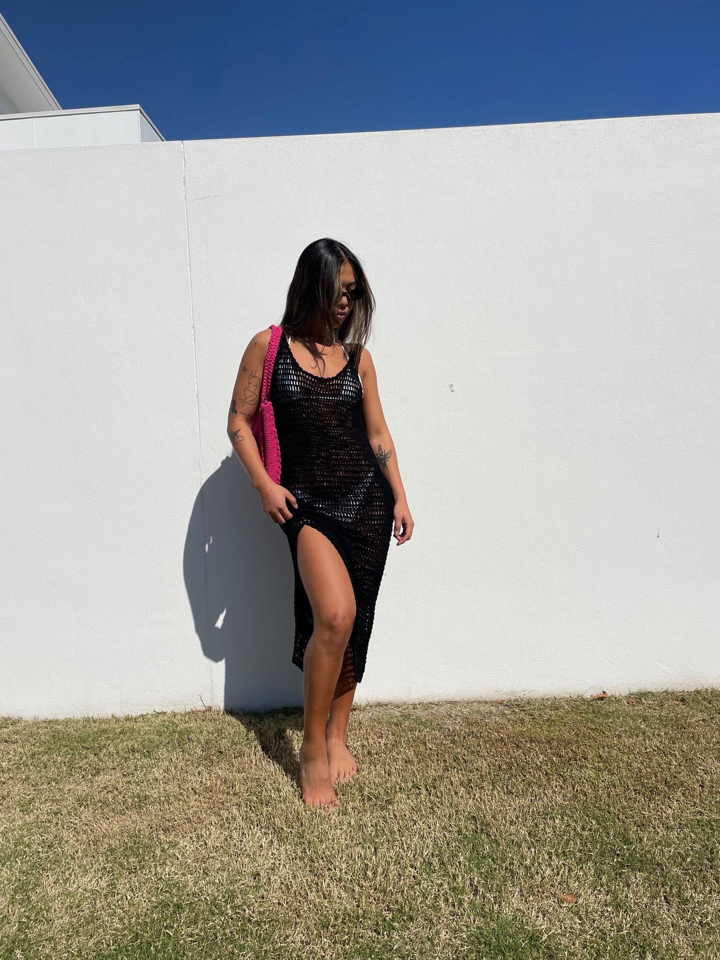 Near The Sea - Sun Kissed Crochet Dress - Black
