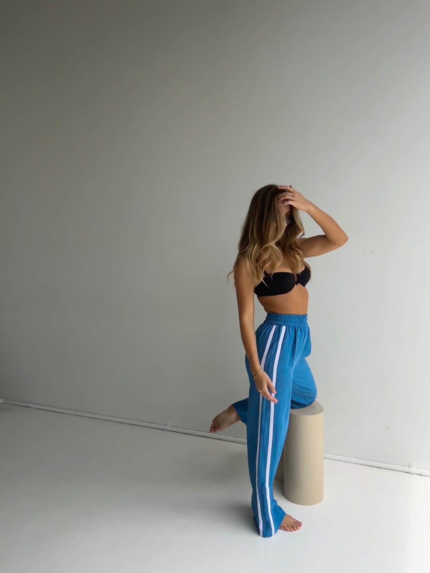 Near The Sea - Linen Racer Pant - Lagoon