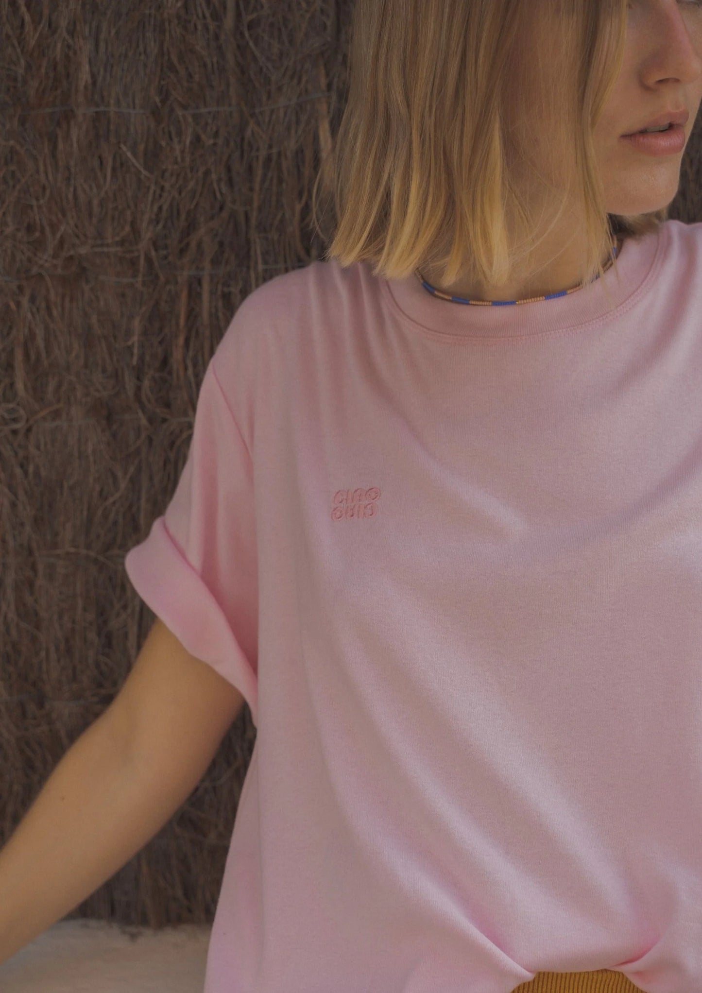Ciao Ciao Vacation - Low Key Logo Tee - Pink