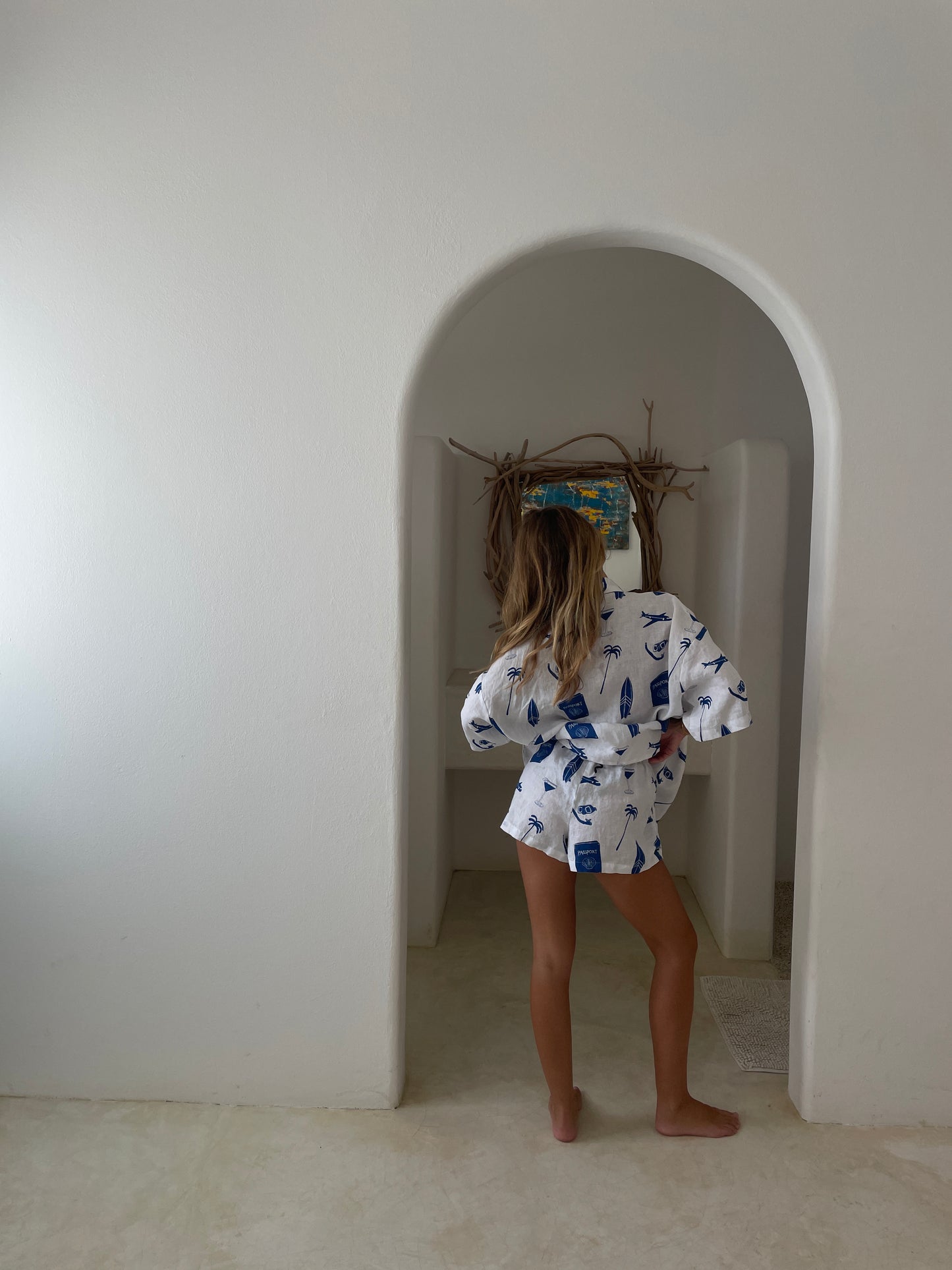 Near The Sea - Linen Holiday Shirt - Paradise