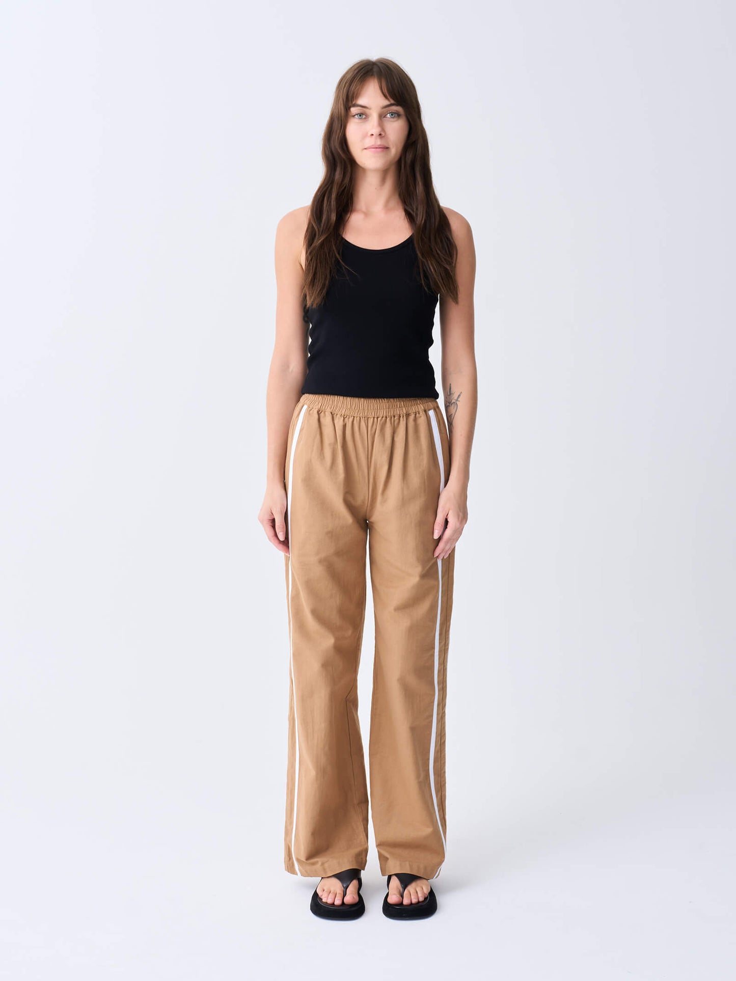 Linen Racer Pant - Tan
