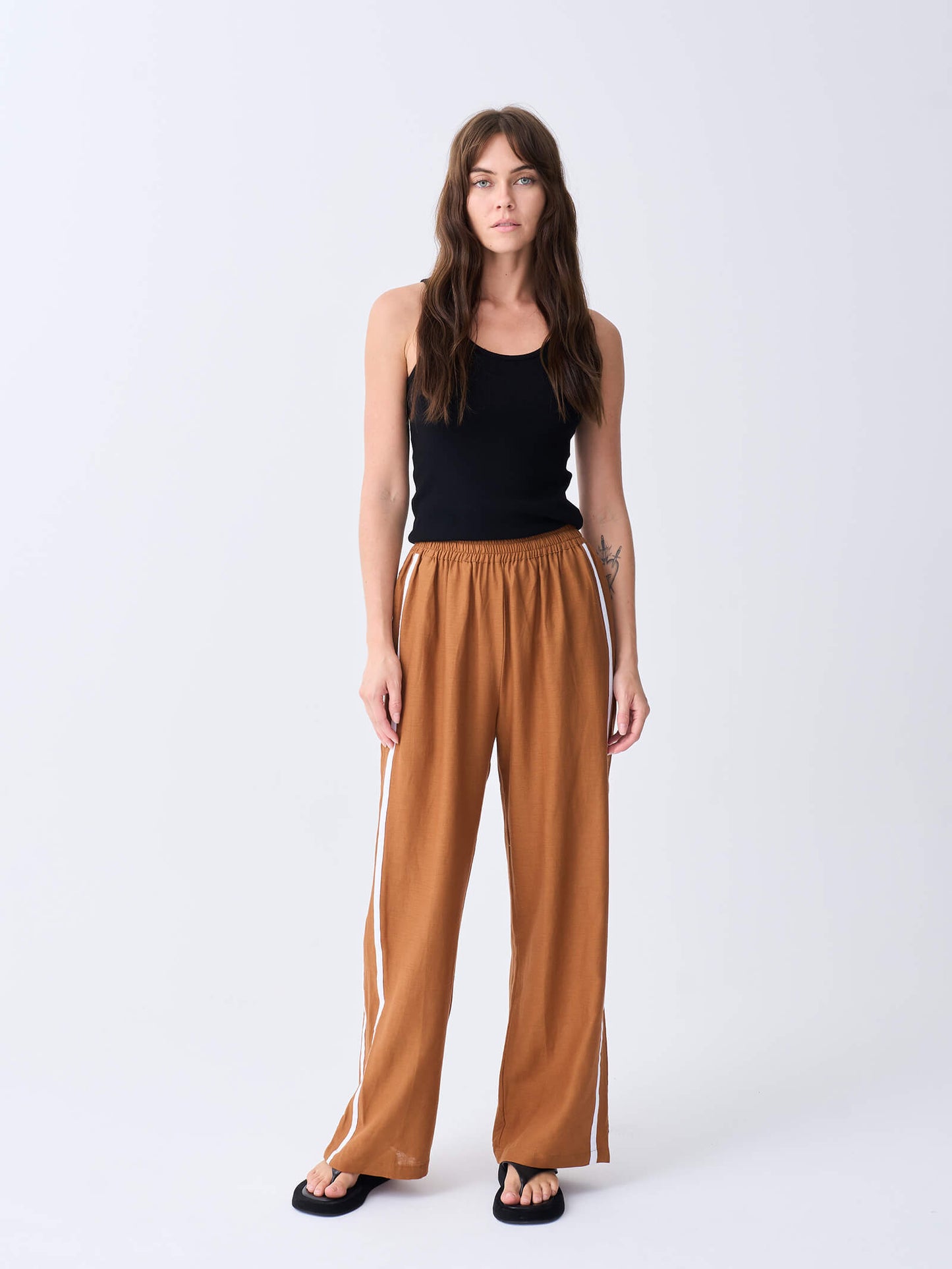 Linen Racer Pant - Tobacco
