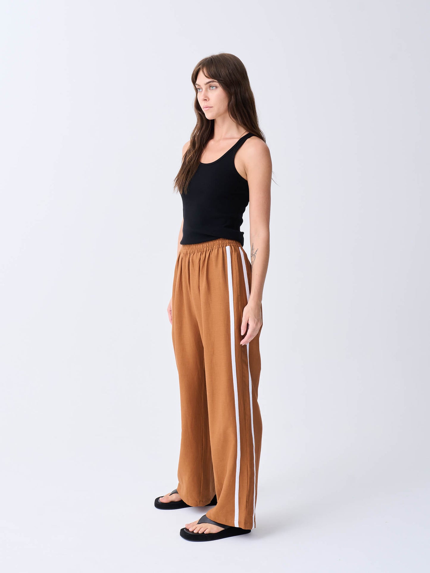 Linen Racer Pant - Tobacco