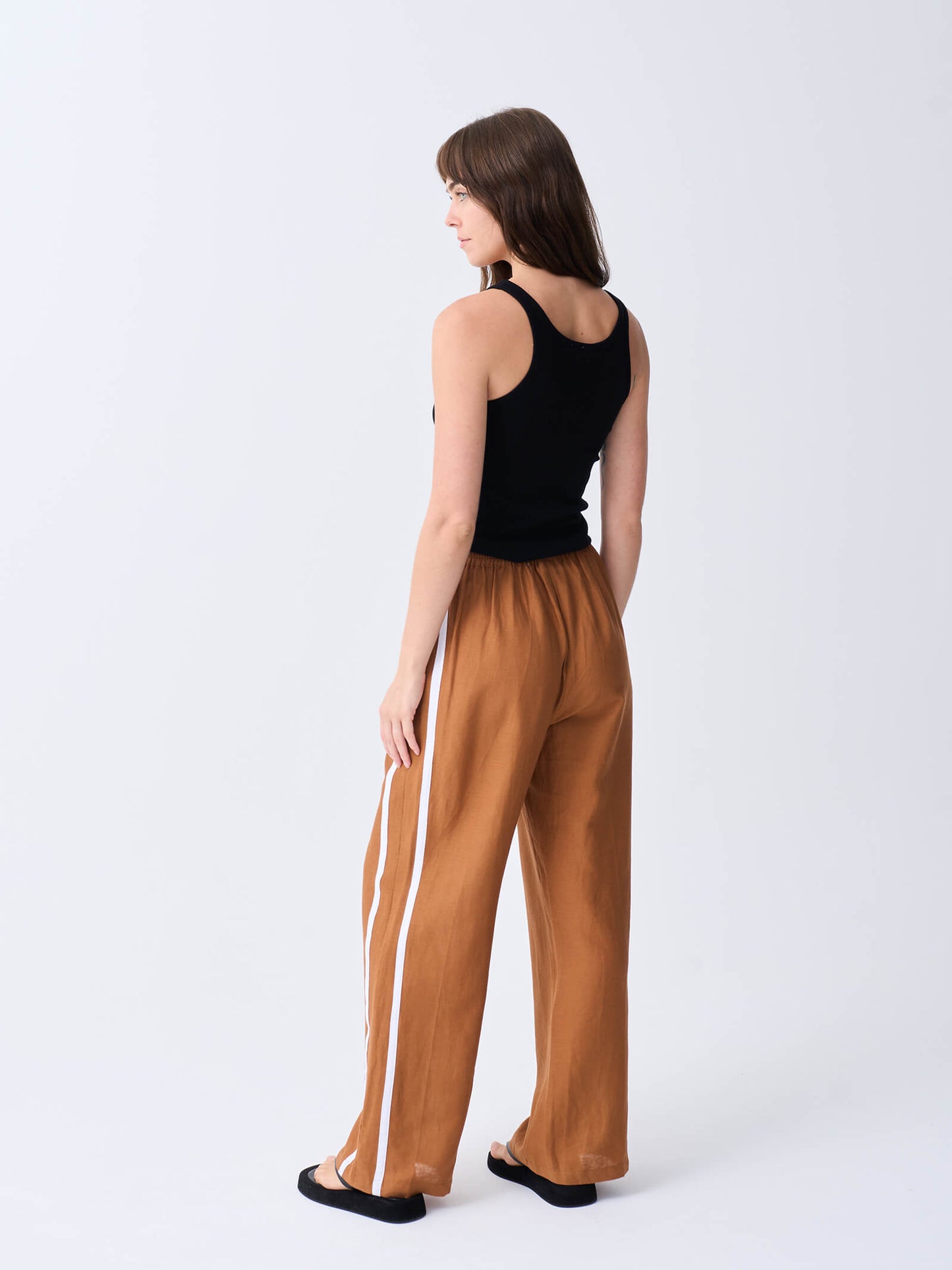 Linen Racer Pant - Tobacco