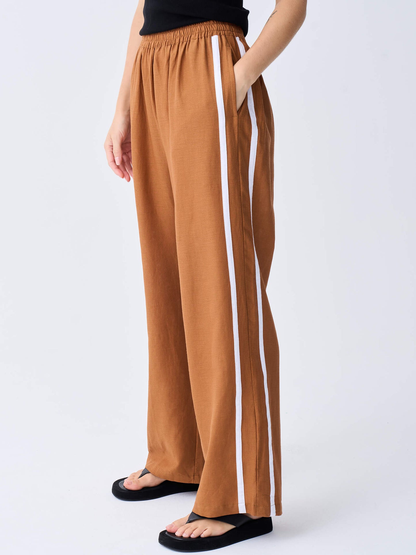 Linen Racer Pant - Tobacco