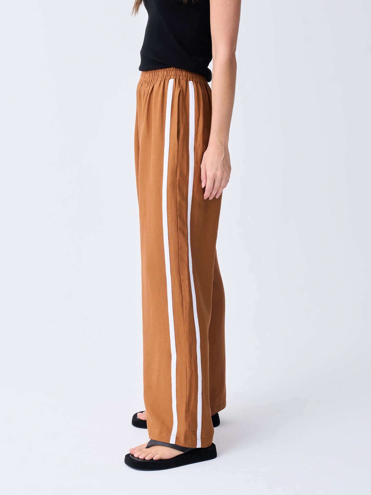Linen Racer Pant - Tobacco