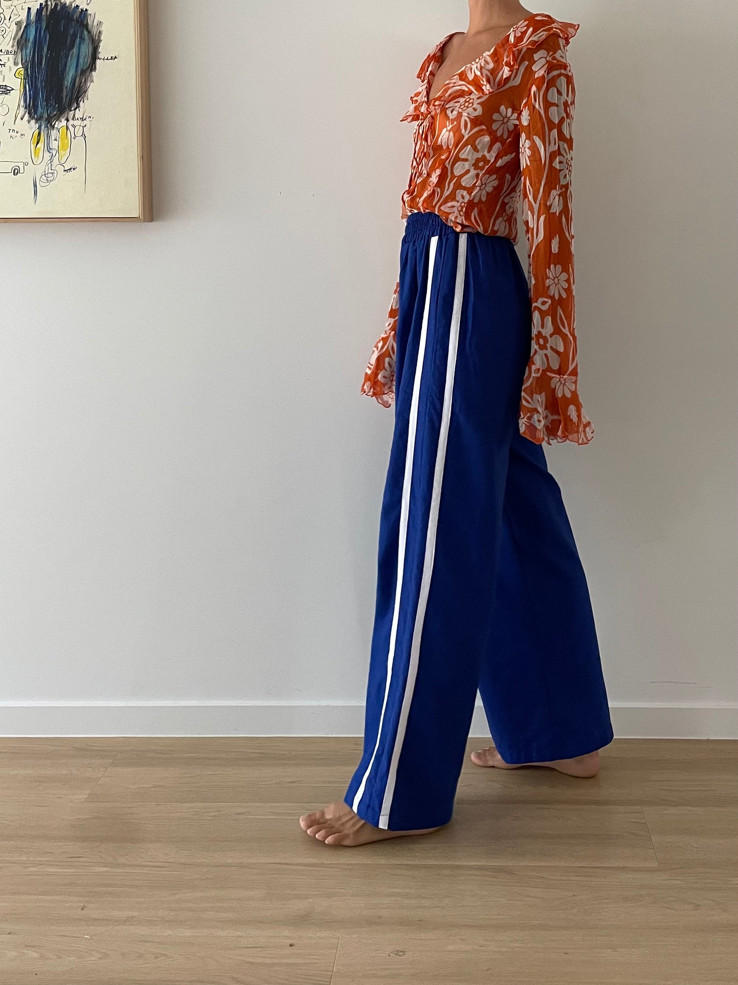 Near The Sea - Linen Racer Pant - Pacific