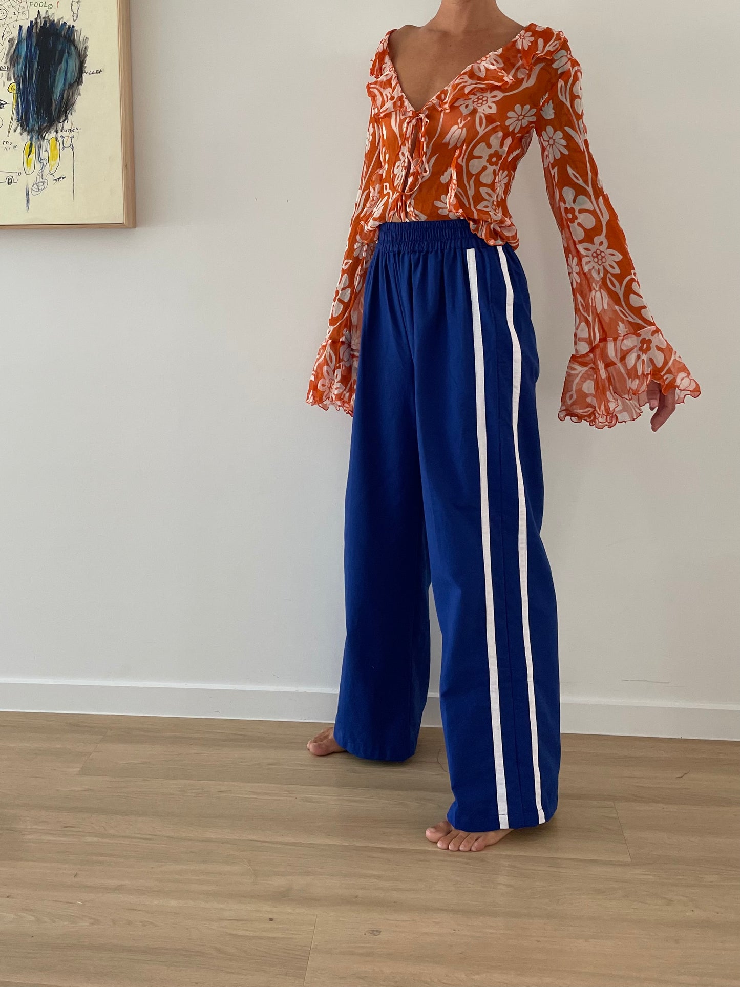 Near The Sea - Linen Racer Pant - Pacific