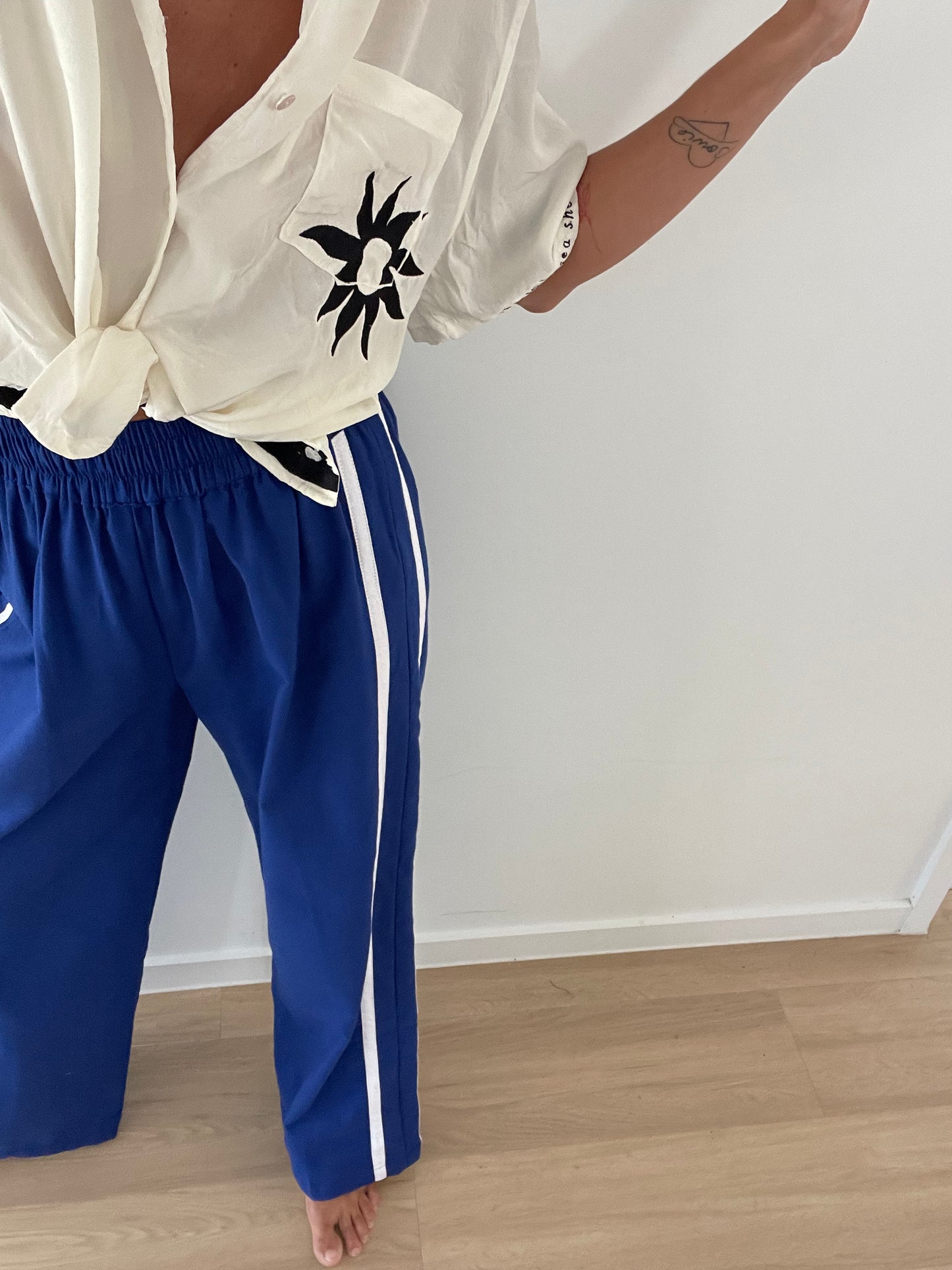 Near The Sea - Linen Racer Pant - Pacific