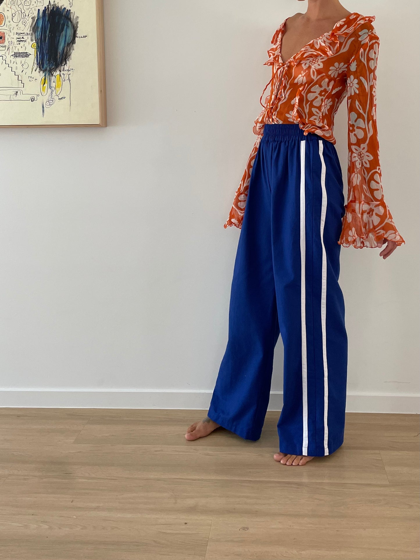Near The Sea - Linen Racer Pant - Pacific