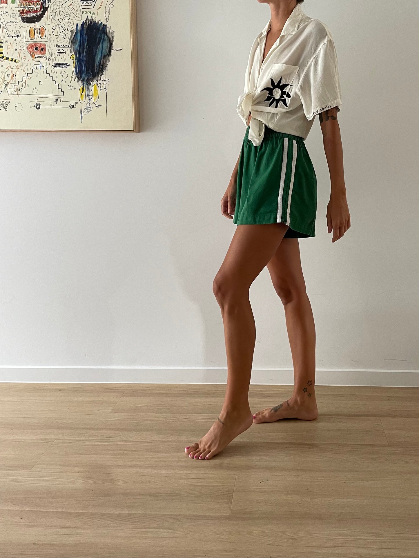 Near The Sea - Linen Racer Short - Green