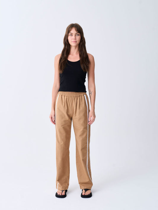 Linen Racer Pant - Tan