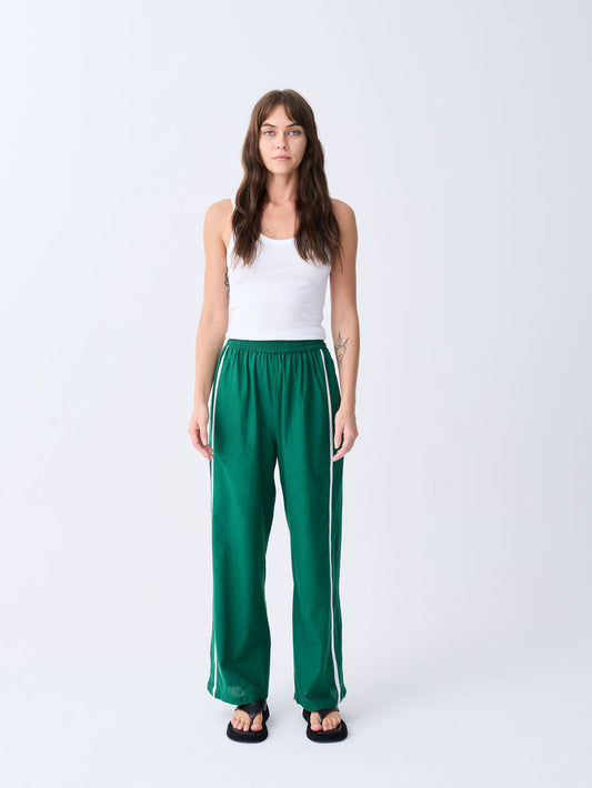 Linen Racer Pant - Green