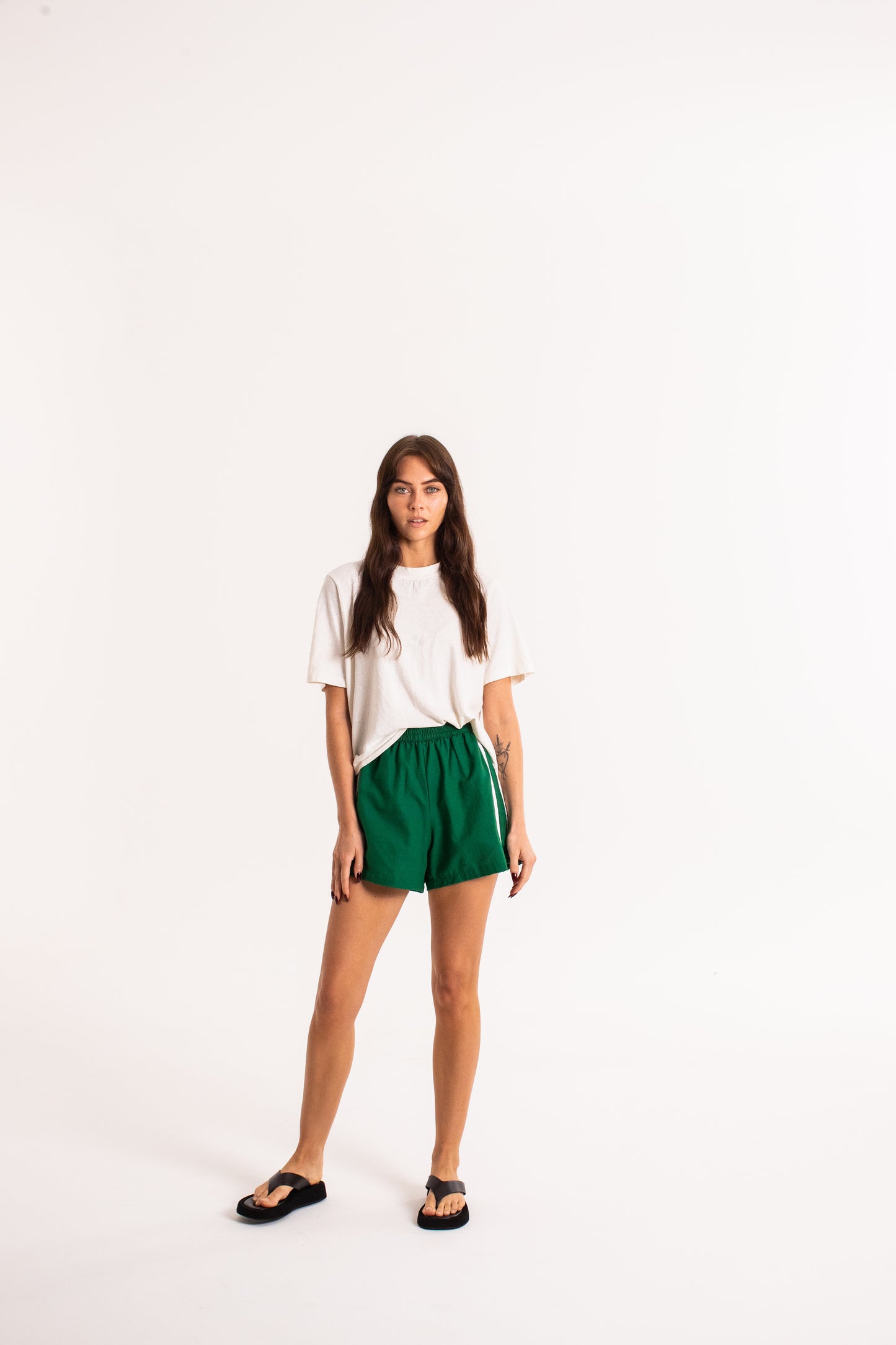 Linen Racer Short - Green