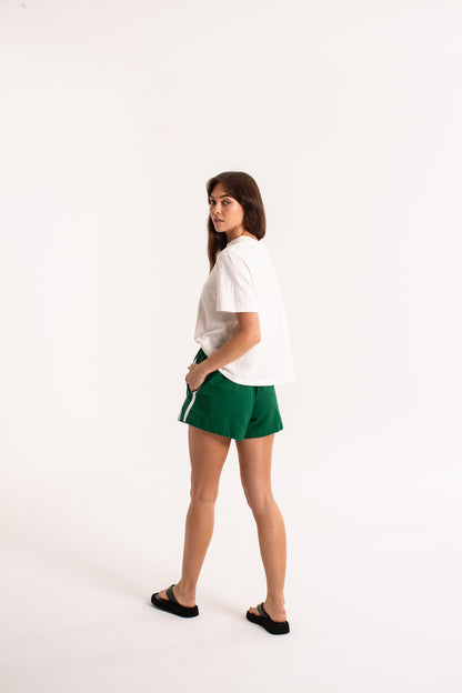 Linen Racer Short - Green