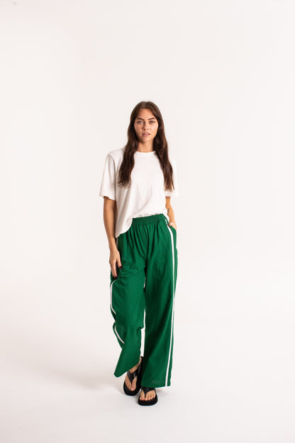 Linen Racer Pant - Green