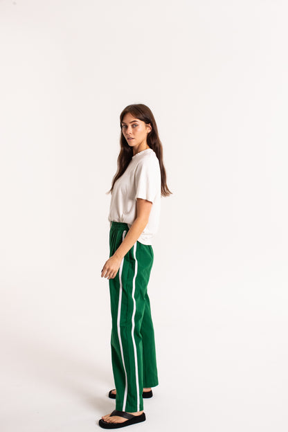 Linen Racer Pant - Green