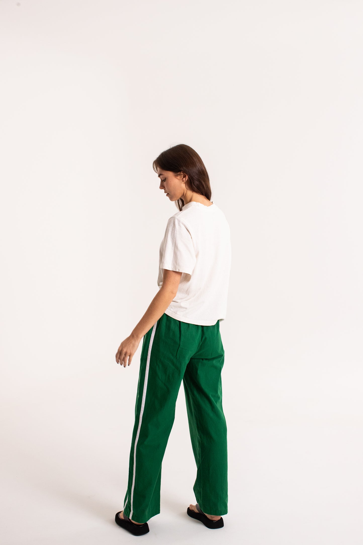 Linen Racer Pant - Green