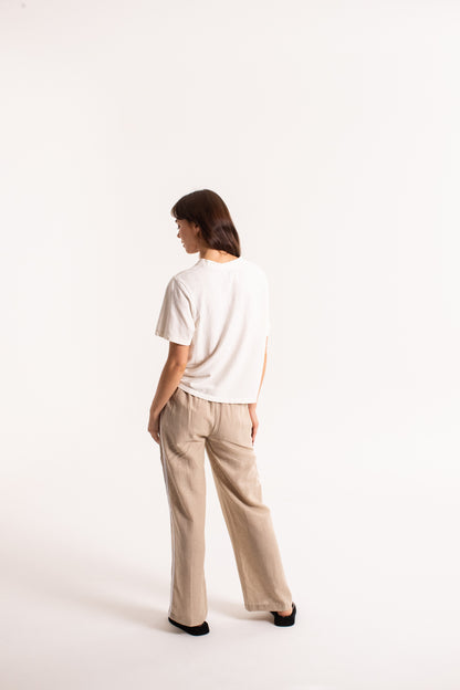 Linen Racer Pant - Oat