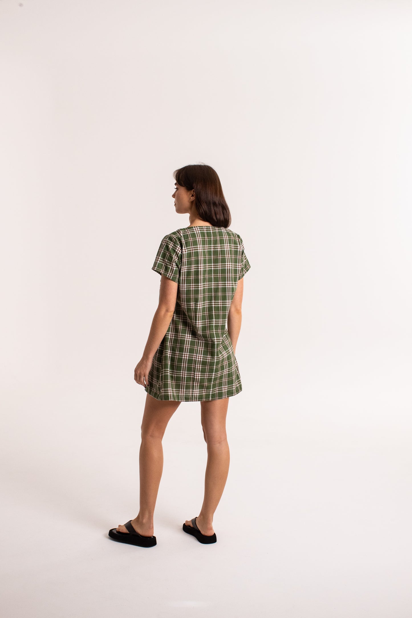 Cove Mini Dress - Forest Check