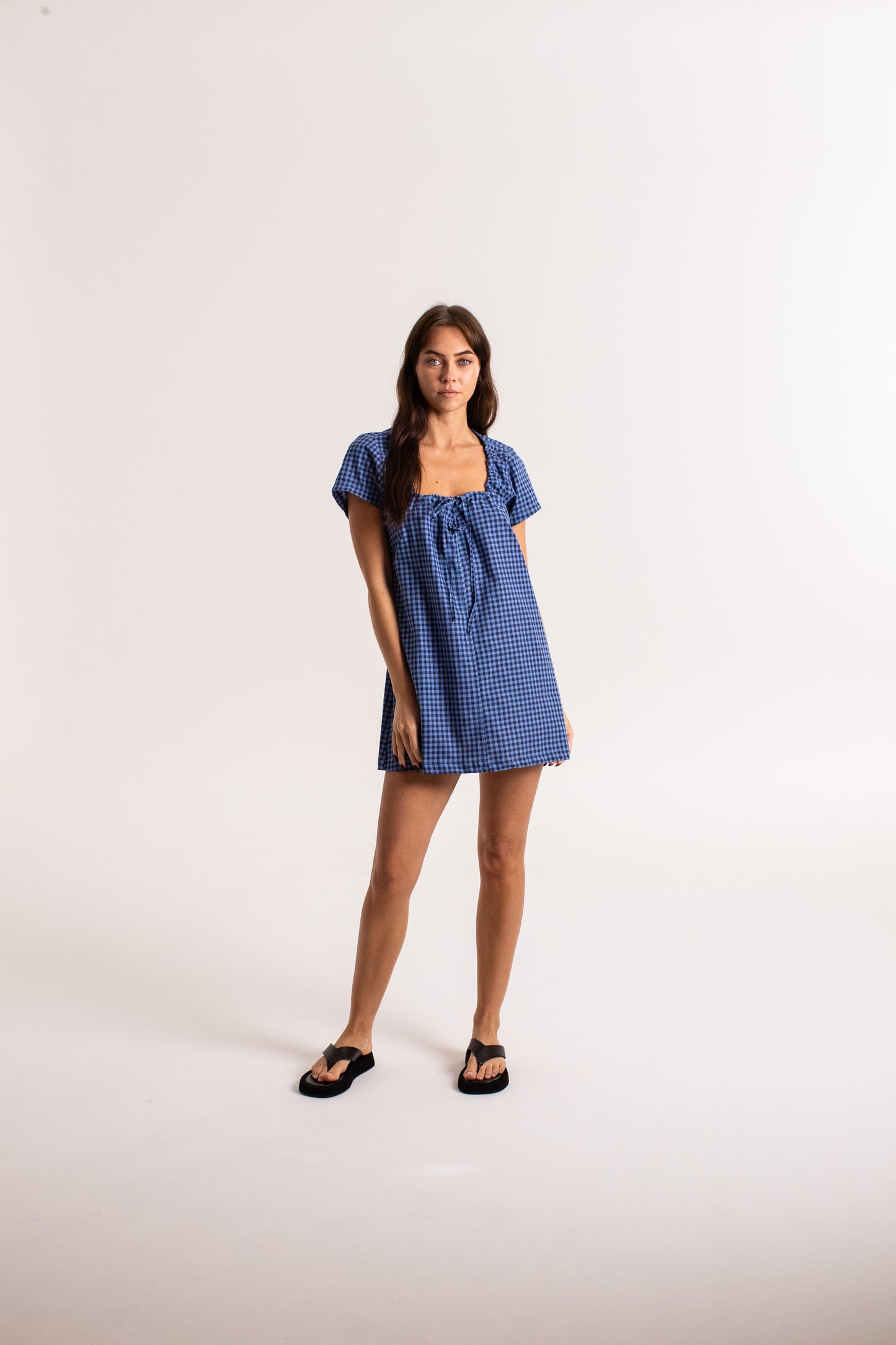 Cove Mini Dress - Navy Check