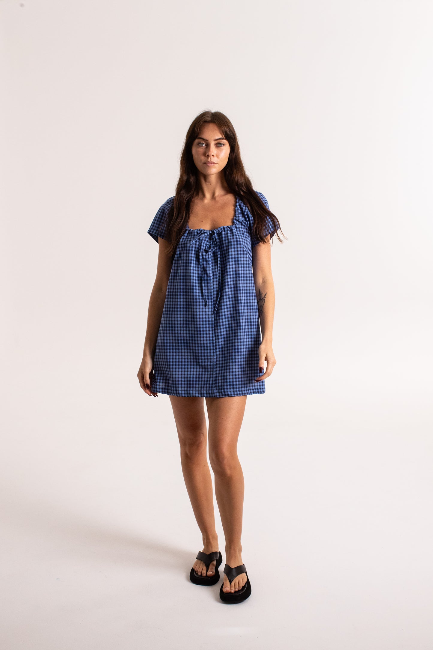 Cove Mini Dress - Navy Check