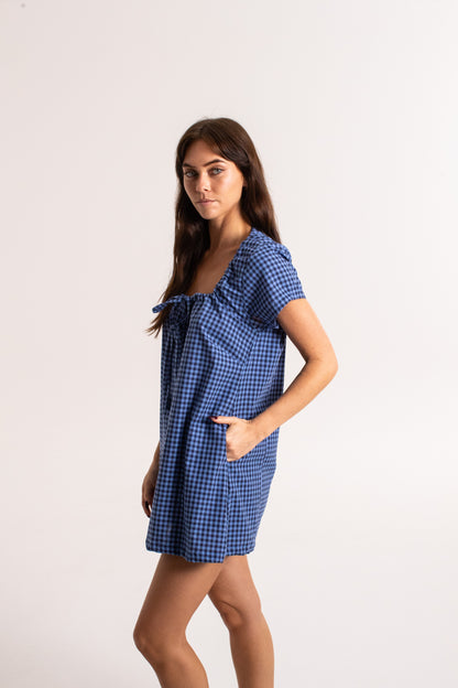 Cove Mini Dress - Navy Check