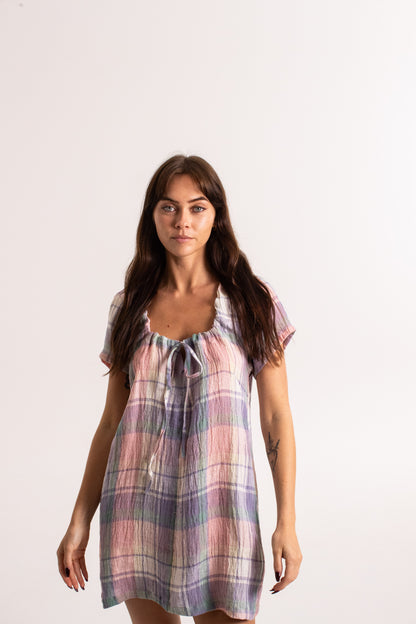 Cove Mini Dress - Pastel Check