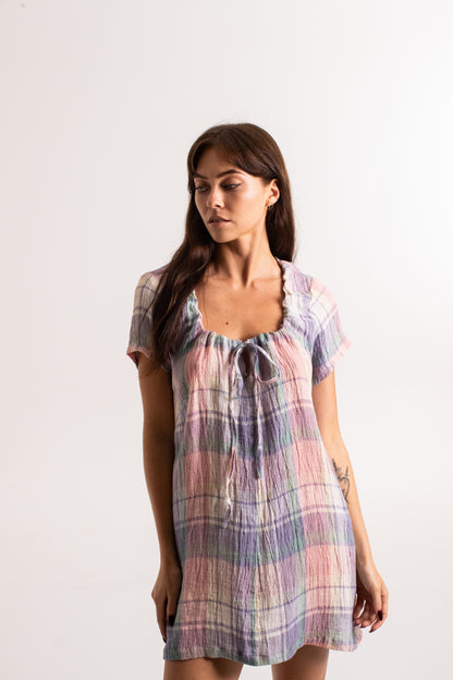 Cove Mini Dress - Pastel Check