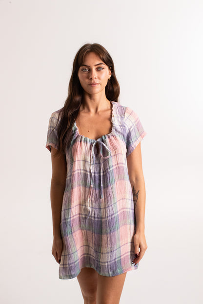 Cove Mini Dress - Pastel Check