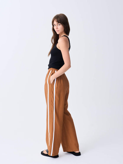 Linen Racer Pant - Tobacco