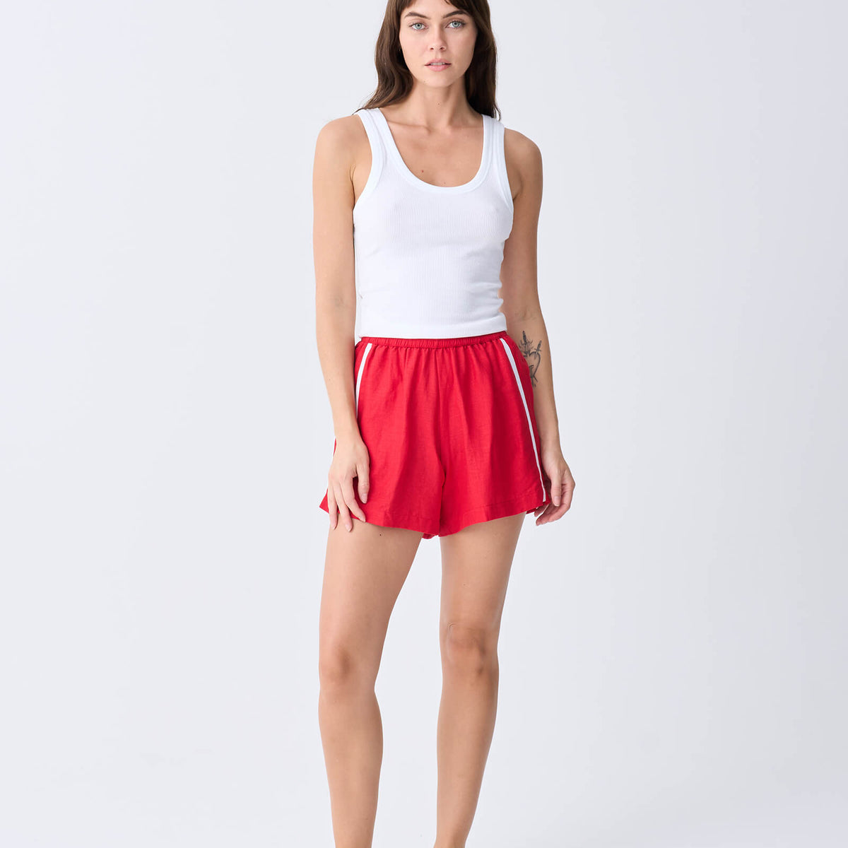 Linen Racer Short - Red – Near the Sea