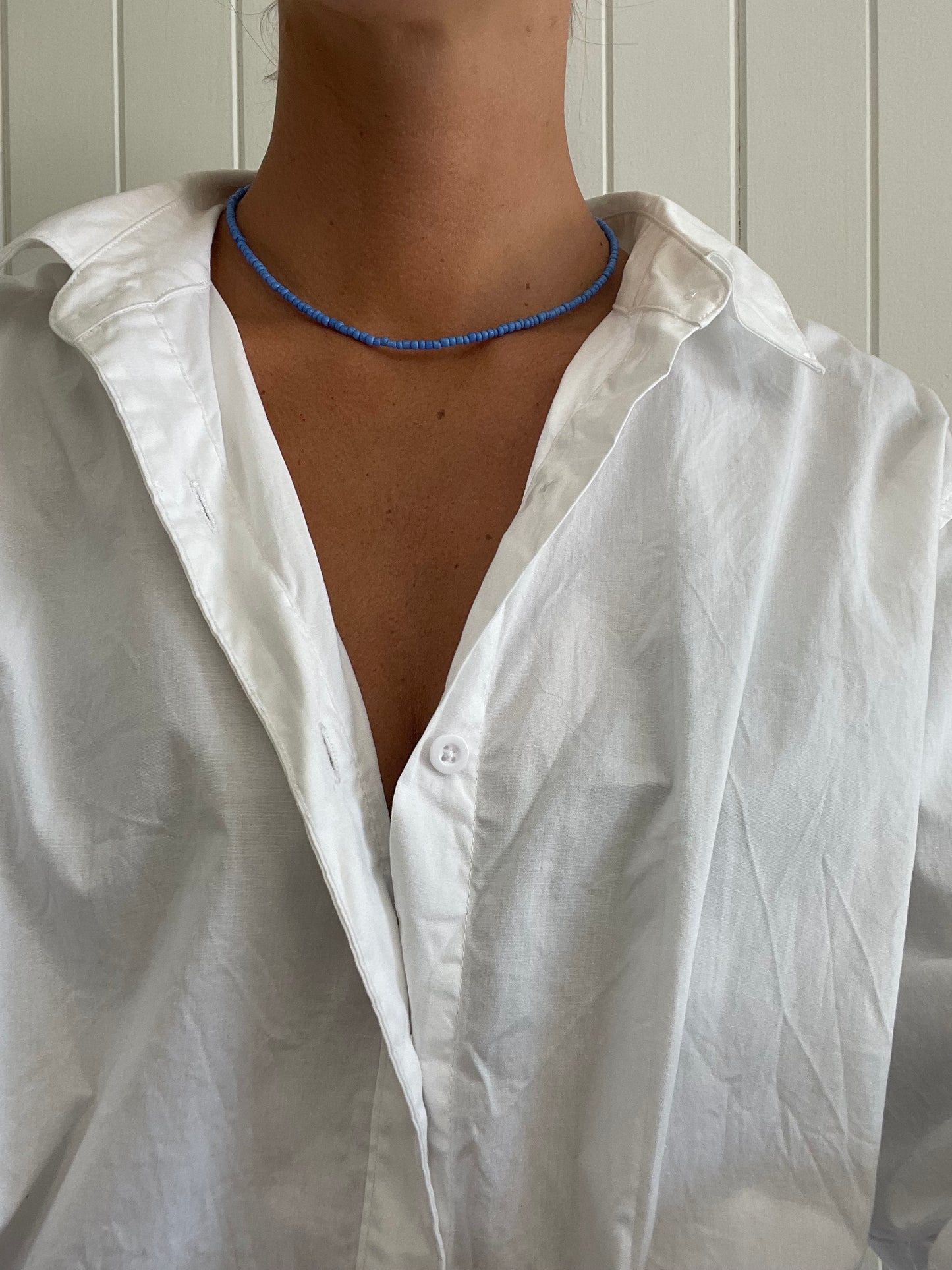 Beaded Necklace -  Dark Blue